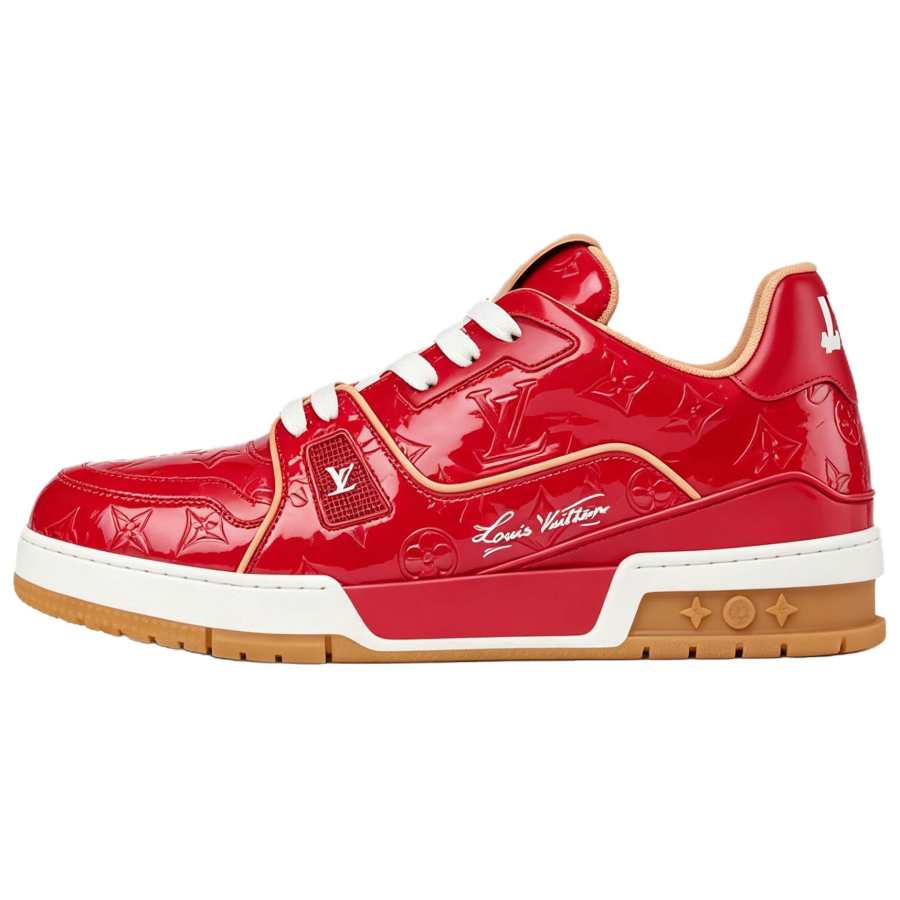 LOUIS VUITTON Trainer Skateboard Shoes Men's Low Top Red