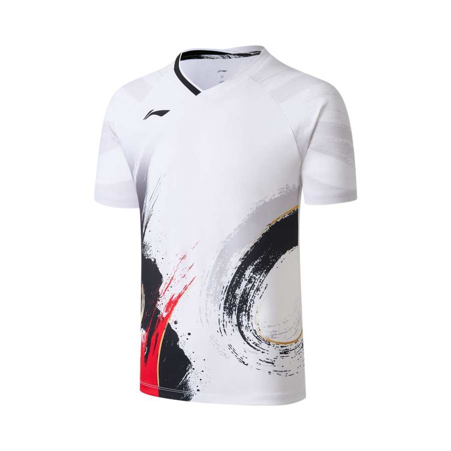 Li-Ning Li Ning Badminton Jerseys Unisex White V Neck Moderate