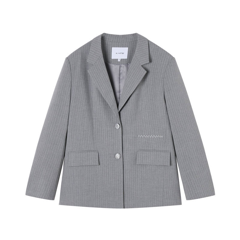 XIANGYING Business Suits Women's Light Gray Moderate