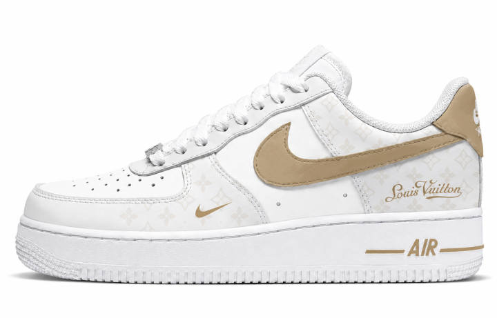 Nike Nike Air Force 1 Skateboard Shoes Unisex Low Top White/Gold