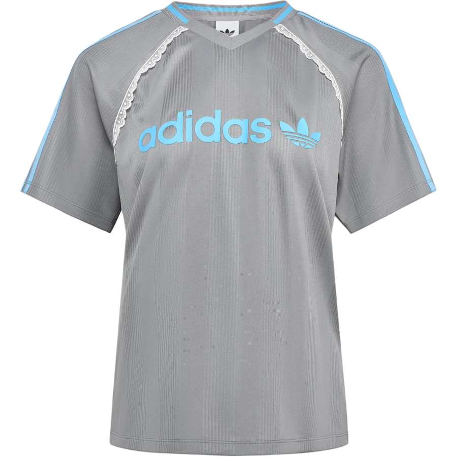 Adidas Originals T Shirts Women's Pure Quality Gray V Neck Moderate