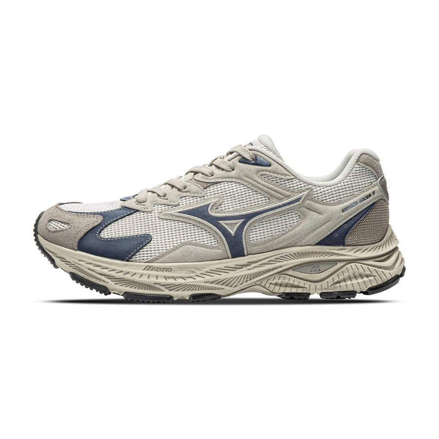 Mizuno Racer S Running Shoes Unisex Low Top White Agate/Dark Gray/Noble Blue