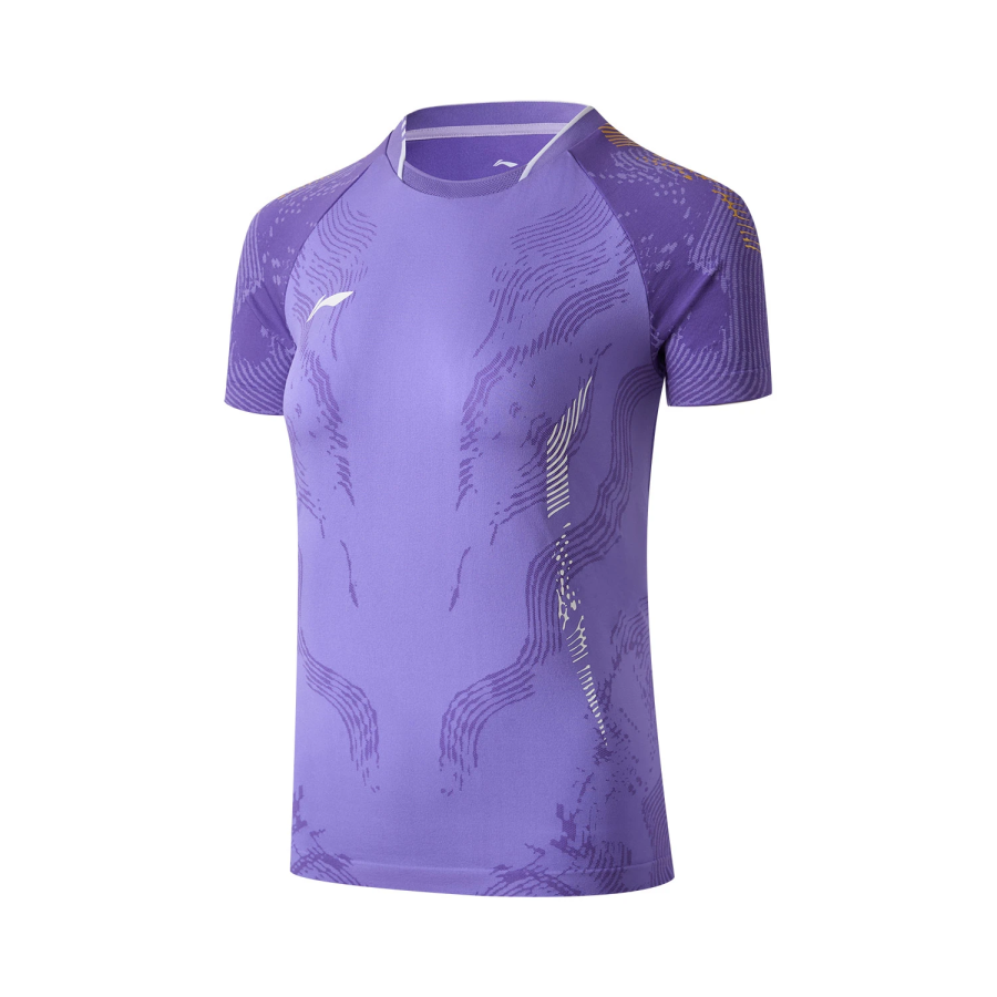 Li-Ning Li Ning Badminton Collection Badminton Jerseys Women's Light Blue Purple Crew Neck Moderate