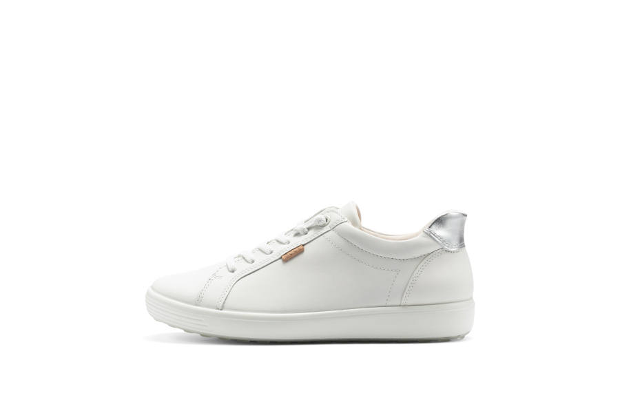Ecco Fluttershy Cool Size 7 Casual Shoes Women's Low Top White Silver Color Block