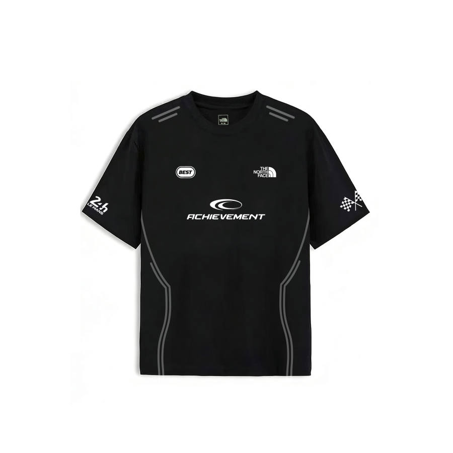 THE NORTH FACE T Shirts Unisex Black Racing Suit Crew Neck Moderate