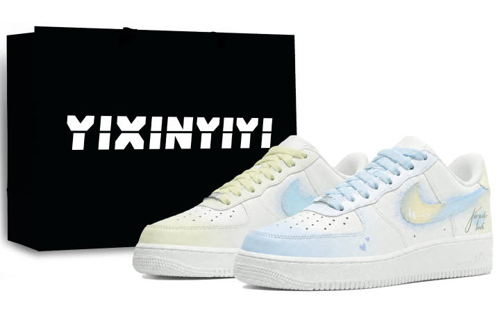 Nike Nike Air Force 1 Skateboard Shoes Unisex Low Top Light Blue, Light Pink, Light Orange, Light Purple, Light Yellow