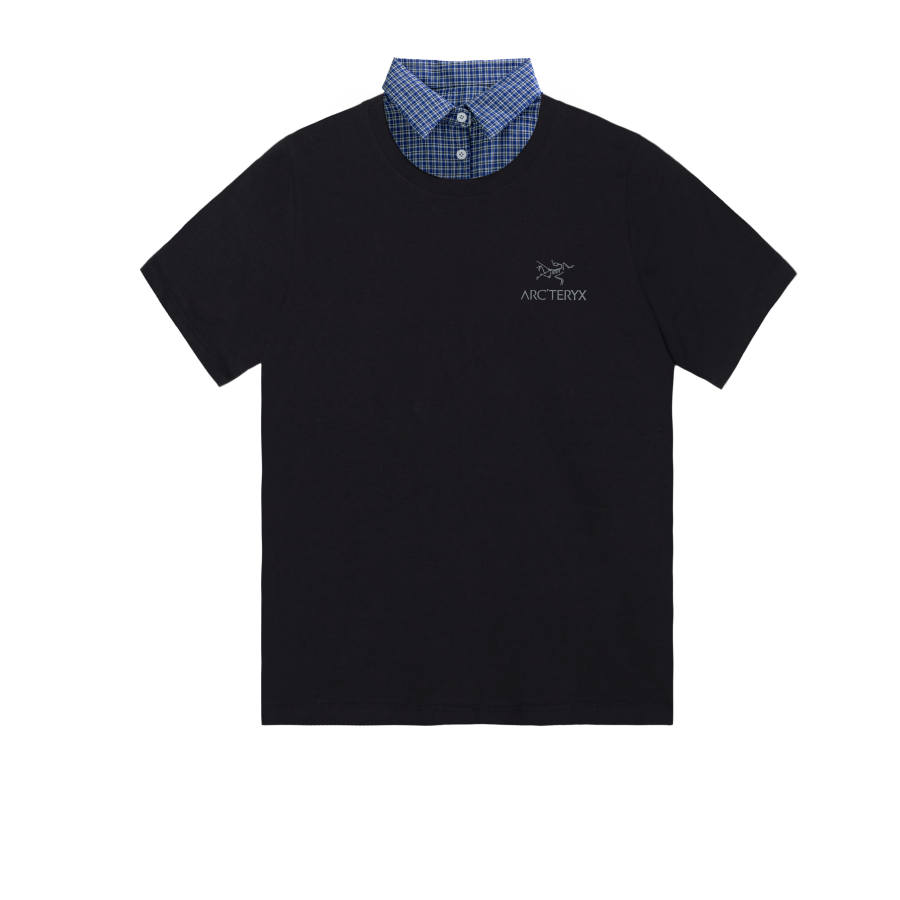 Arcteryx KRAGG T Shirts Unisex Black/Black Lapel Thin