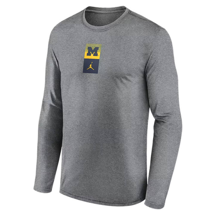 Jordan Jordan Dri FIT T Shirts Men's Gray Heather Crew Neck Moderate