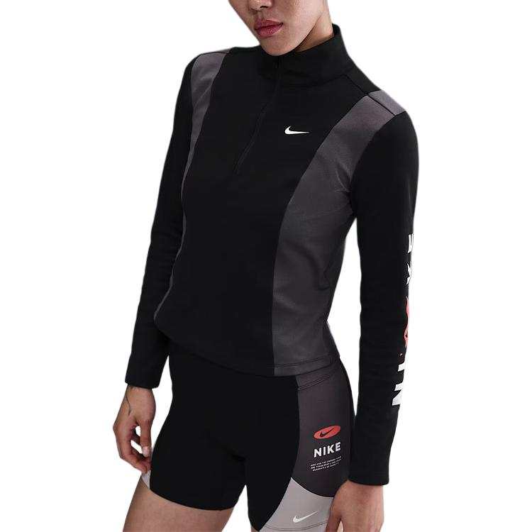 Nike Nike Dri Fit T Shirts Women's Black Stand Collar