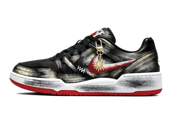 Nike Nike Full Force Skateboard Shoes Unisex Low Top Black Gold Red