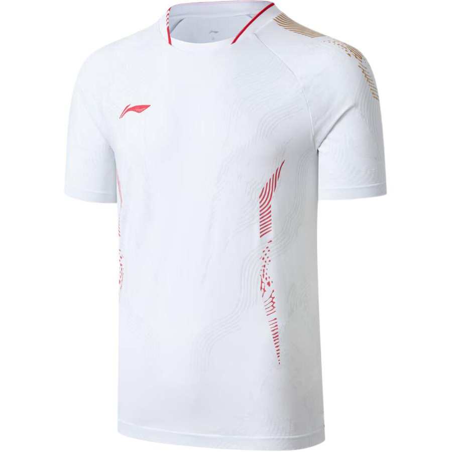 Li-Ning Li Ning Badminton Jerseys Unisex White Crew Neck Moderate