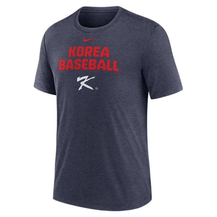 Nike Nike T Shirts Men's Marine Blue Heather Crew Neck Moderate