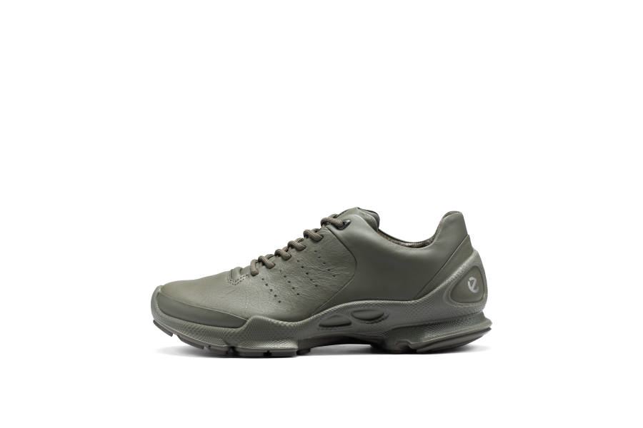 Ecco Biom C Casual Shoes Men's Low Top Army Green Silver Logo Color Block