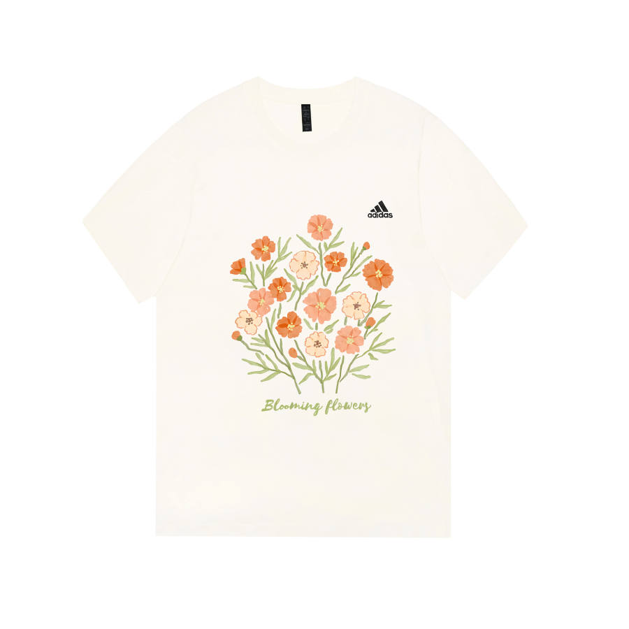 Adidas Adidas MUST HAVES T Shirts Unisex Ecru Crew Neck Moderate Straight Fit