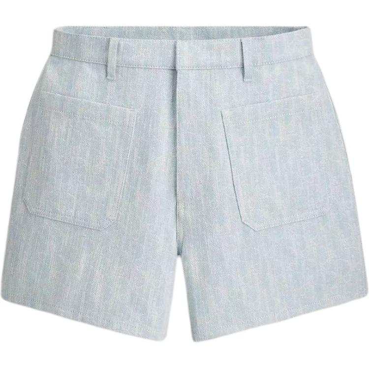 DIOR Denim Shorts Women's Light Blue Moderate Straight Fit Pants
