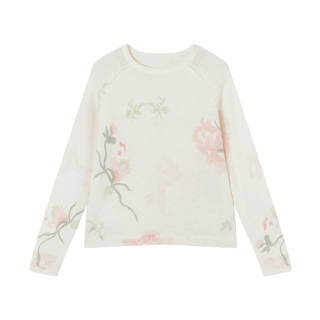 XIANGYING Knitwear Women's Ecru Crew Neck Moderate