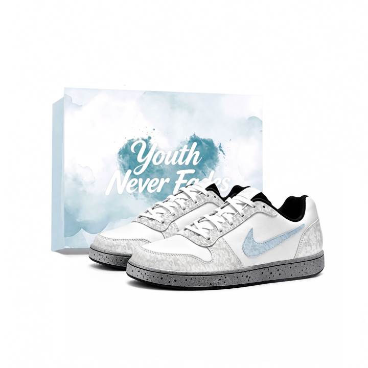 Nike Nike EBERNON Skateboard Shoes Men's Low Top White/Gray/Blue