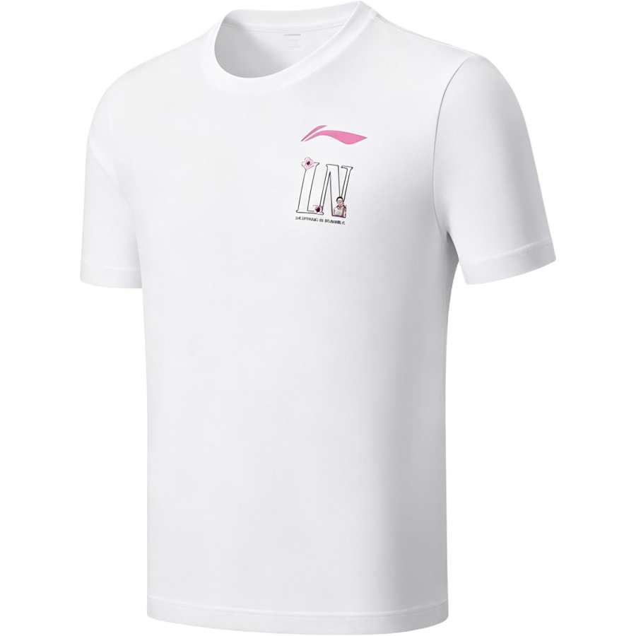 Li-Ning Li Ning Quick Dry T Shirts Women's White Crew Neck Moderate Straight Fit