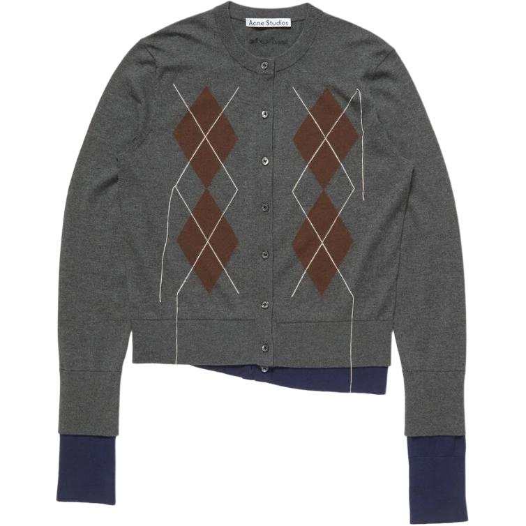 Acne Studios Knitwear Women's Dark Gray/Multicolor Crew Neck Moderate Straight Fit