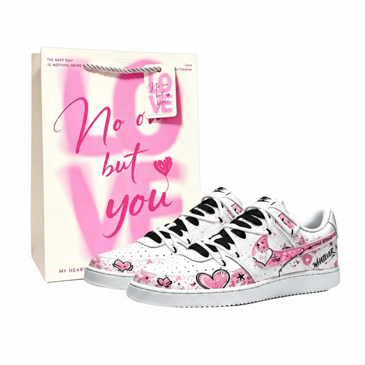 Nike Nike Court Vision 1 Skateboard Shoes Men's Low Top Pink White