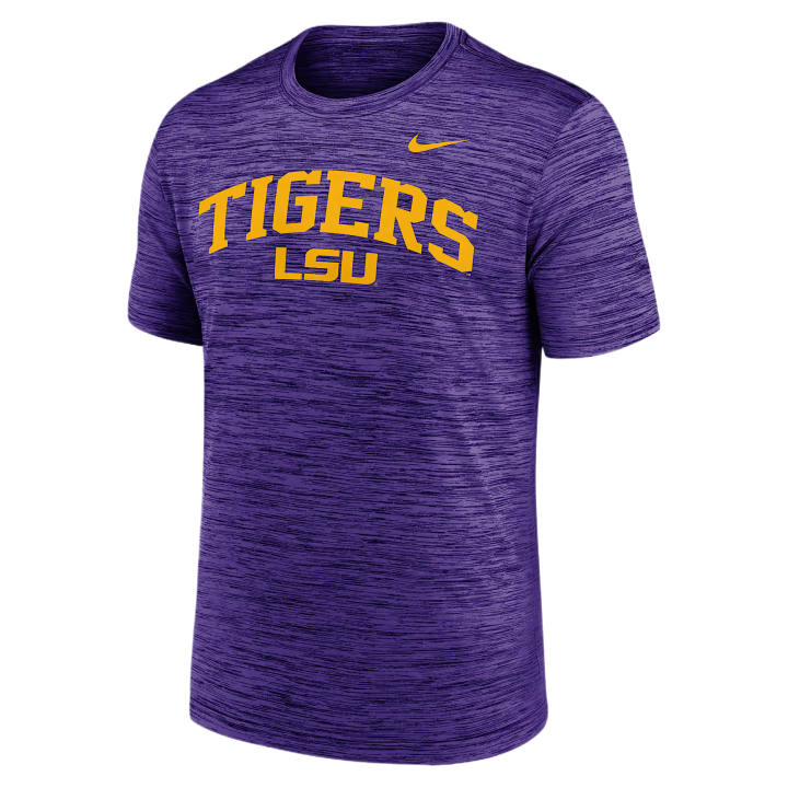 Nike Nike Dri Fit College T Shirts Men's Purple Crew Neck Moderate