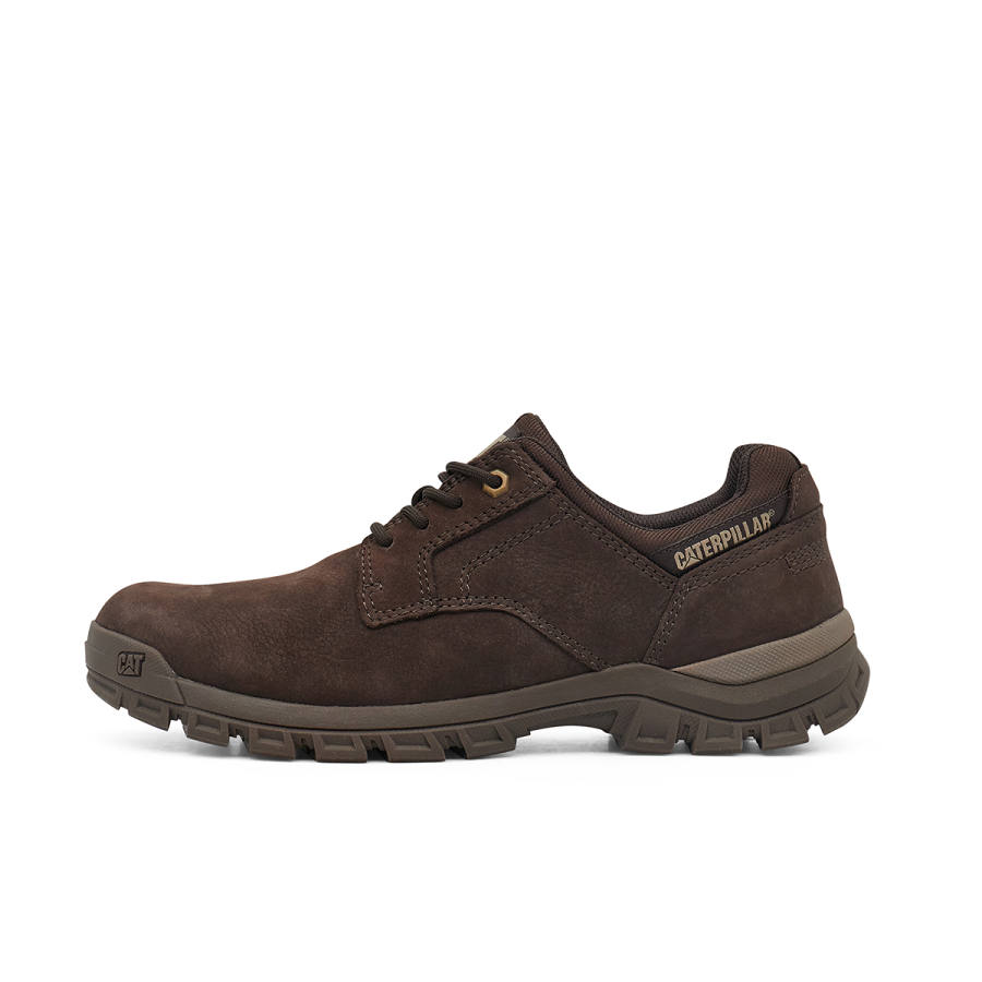 CAT Casual Leather Shoes Men's Low Top Brown