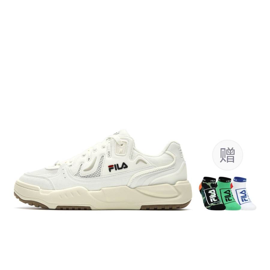 FILA COMP Skateboard Shoes Men's Low Top White Marshmallow/Bright Gray
