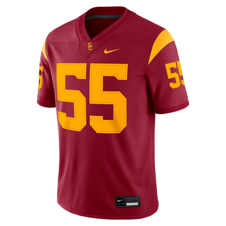 Nike Nike Dri Fit College Rugby Jerseys Men's Dark Red V Neck Moderate