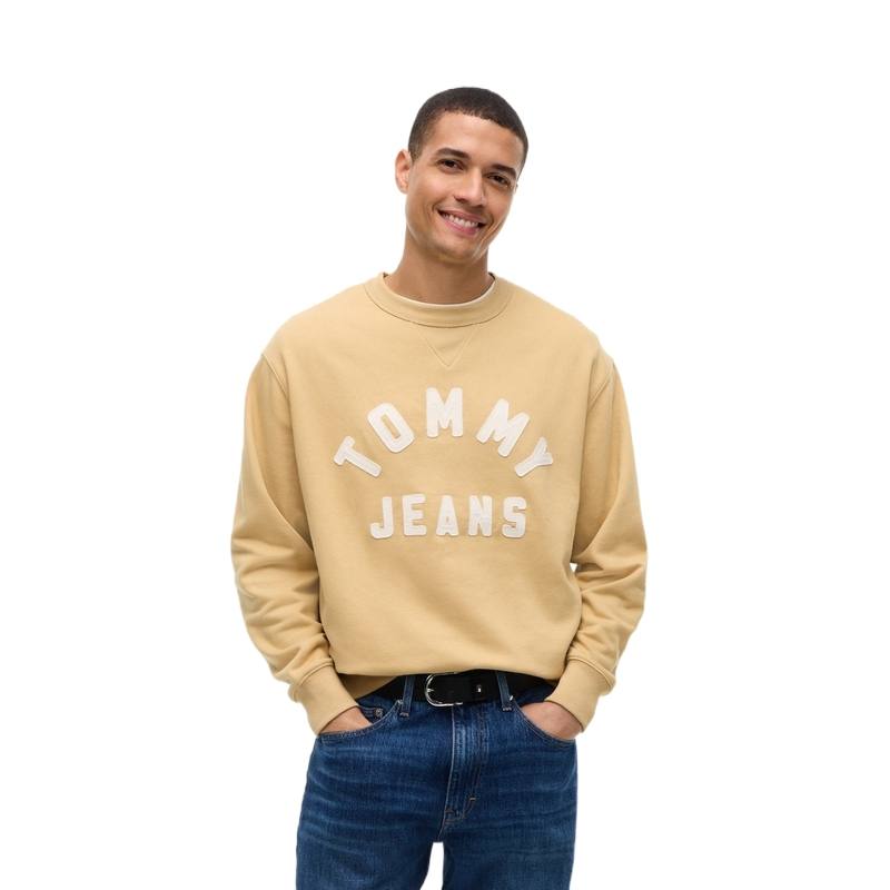 Tommy Hilfiger Sweatshirts Men's Yellow ACA Crew Neck Moderate Other