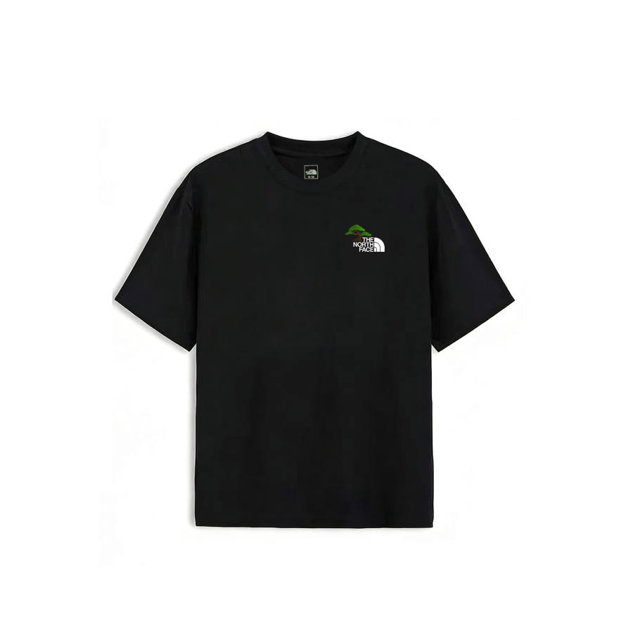 THE NORTH FACE T Shirts Unisex Black Welcome Pine Crew Neck Moderate Straight Fit