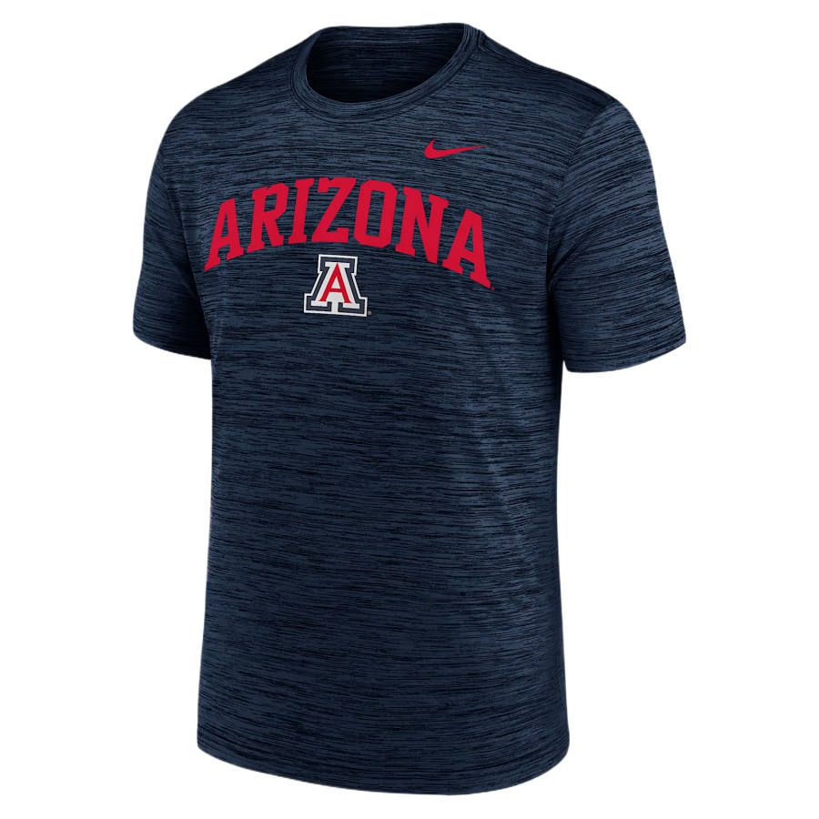 Nike Nike Dri Fit College T Shirts Men's Marine Blue Crew Neck Moderate