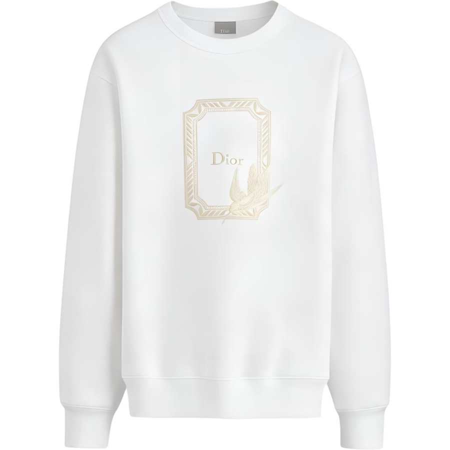 DIOR DIOR Sweatshirts Men's White Crew Neck Moderate