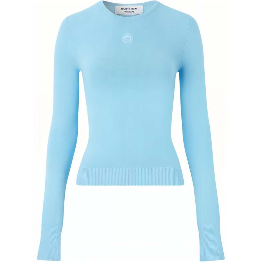 Marine Serre Sweaters Women's Blue Crew Neck Moderate