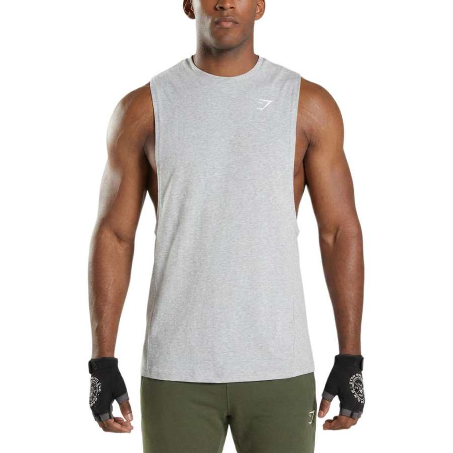GYMSHARK Tank Top Men's Light Gray