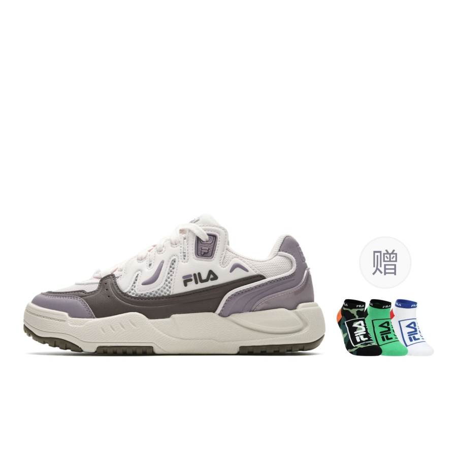 FILA COMP Skateboard Shoes Women's Low Top Parchment Paper Pink/Hawthorn Purple