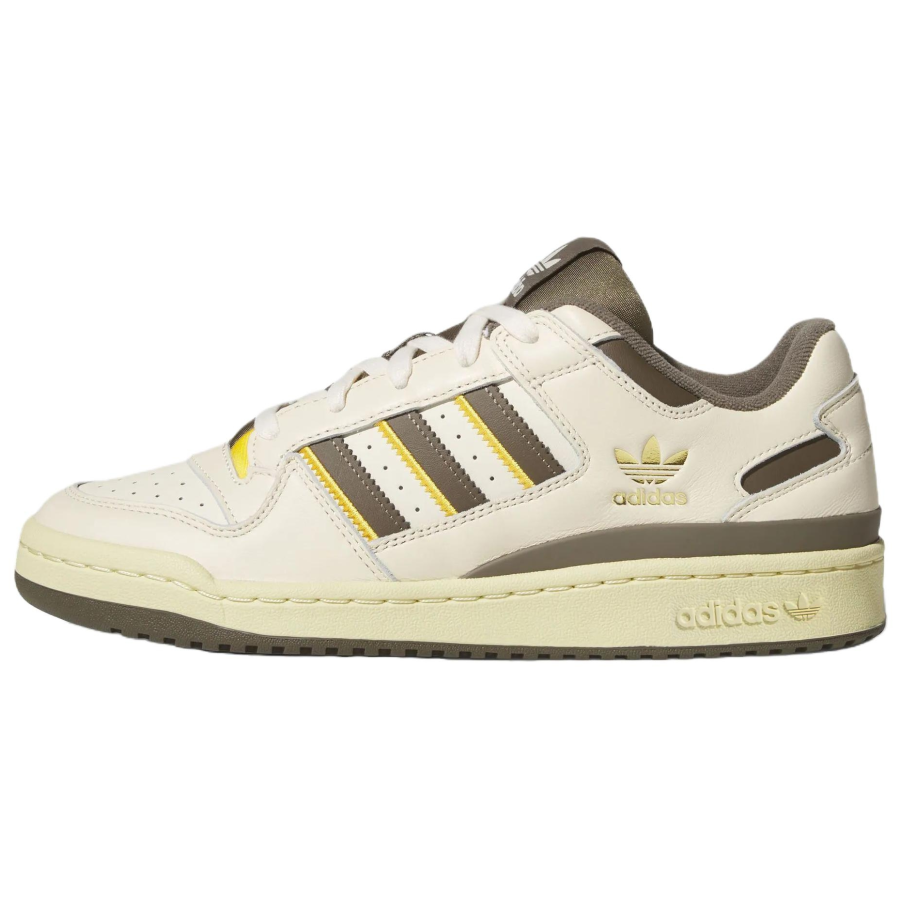 Adidas Originals FORUM CL Skateboard Shoes Unisex Low Top Ivory/Branch Umber/Sunlight Yellow