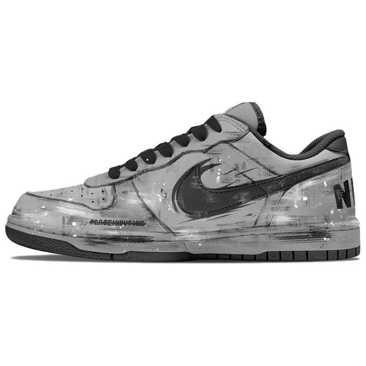 Nike Nike Big Skateboard Shoes Men's Low Top Gray Black Distressed