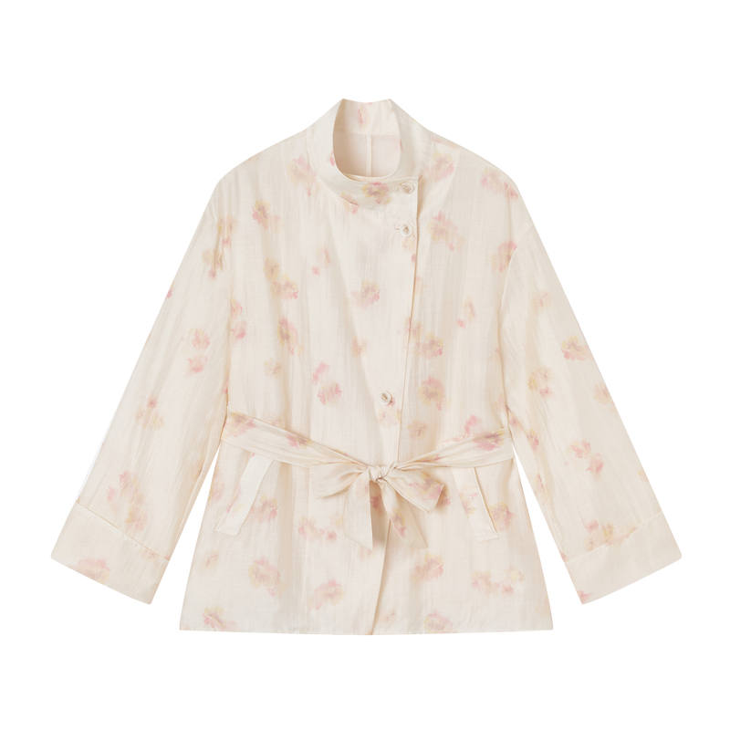 XIANGYING Trench Coats Women's Beige Yellow Moderate