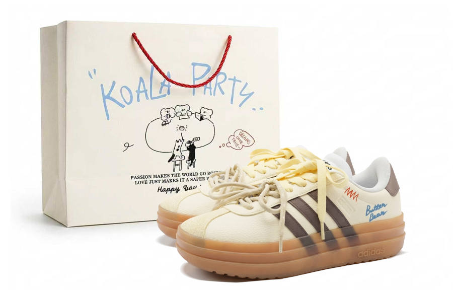 Adidas Adidas VL Court Bold Leather Low top Skateboard Shoes Women's Light Yellow
