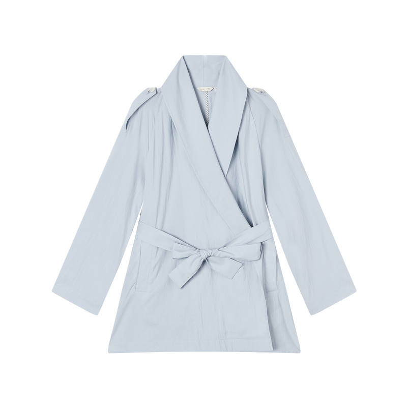 XIANGYING Trench Coats Women's Light Blue Lapel Moderate