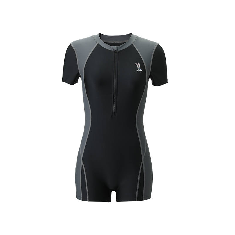 Disney One Piece Swimsuits Women's Black Crew Neck Moderate Square Leg One Piece Swimsuit