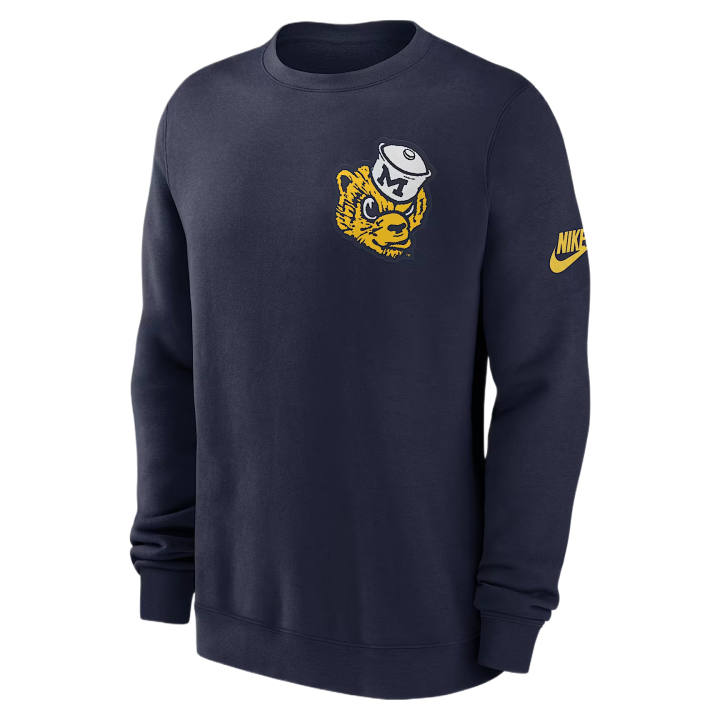 Nike Nike College Sweatshirts Men's Marine Blue Crew Neck Moderate