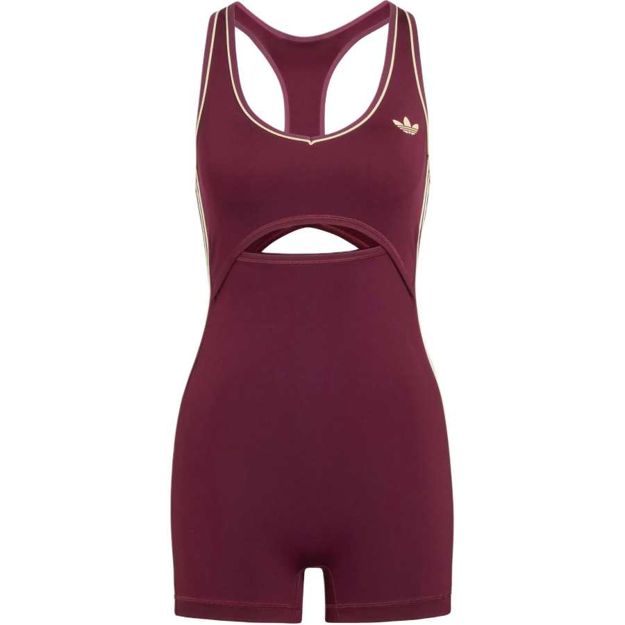 Adidas Originals Bodysuits Women's Dark Reddish Purple V Neck Moderate