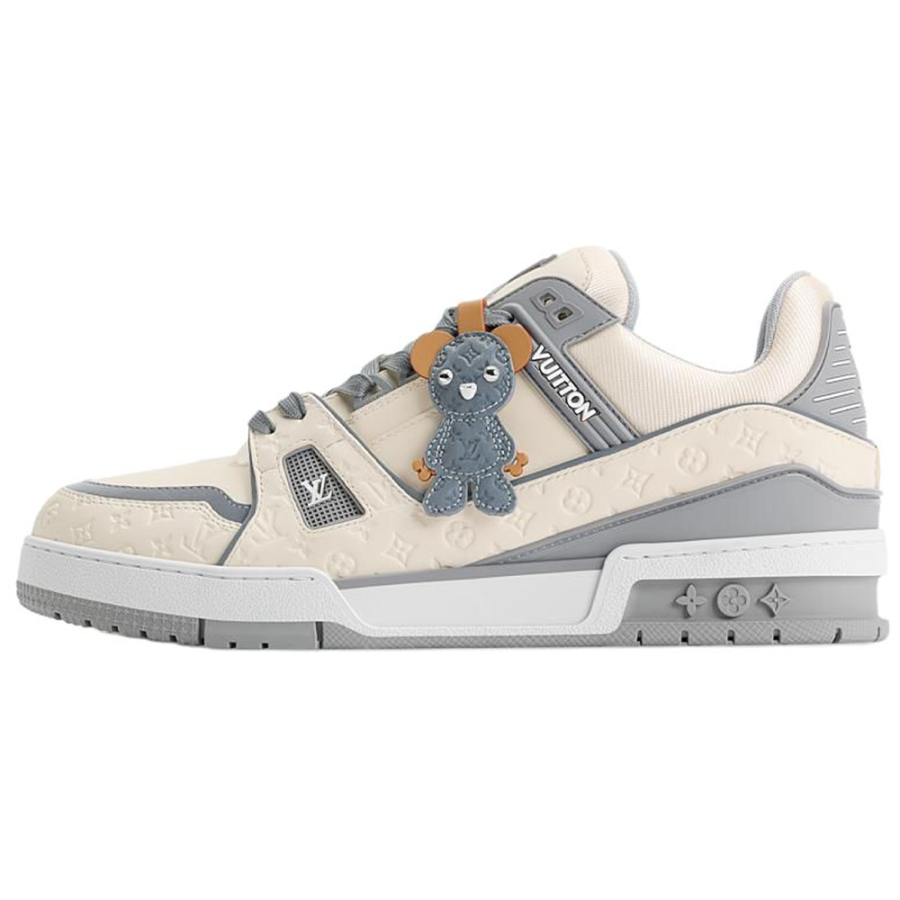 LOUIS VUITTON Trainer Skateboard Shoes Men's Low Top Beige