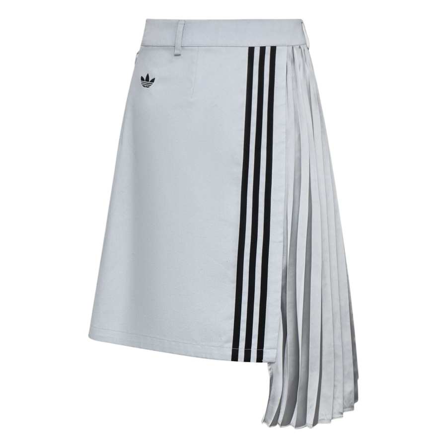 Adidas Originals Casual Long Skirts Women's Light Asphalt Gray Moderate Pleated Skirt