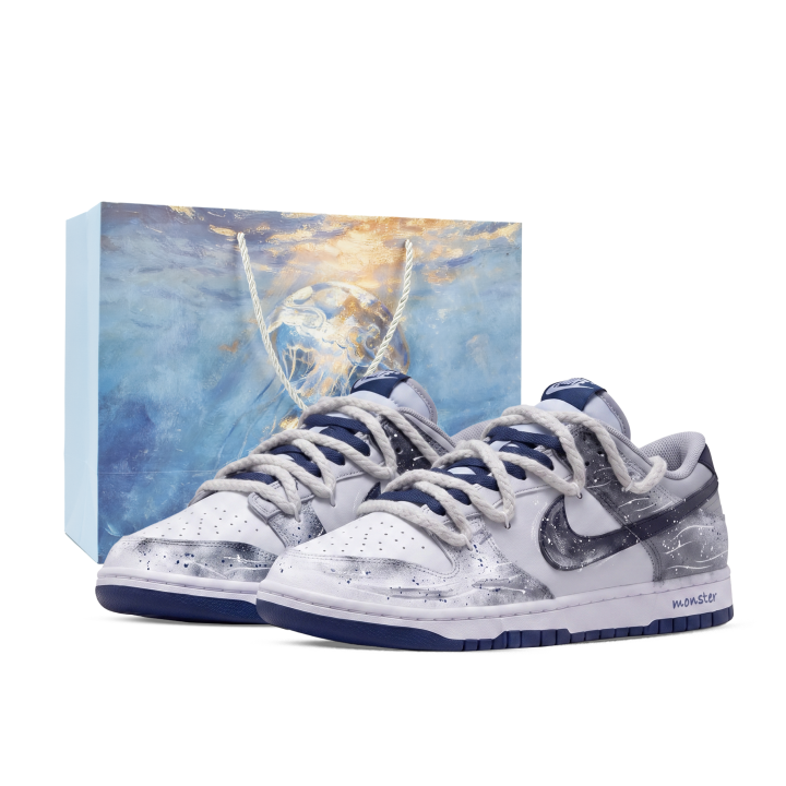 Nike Nike Dunk Skateboard Shoes Unisex Low Top White/Black/Gray/Blue