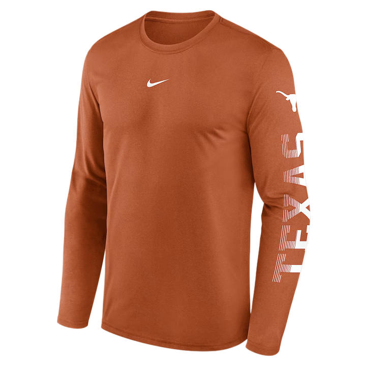 Nike Nike Dri Fit College T Shirts Men's Desert Orange Crew Neck Moderate