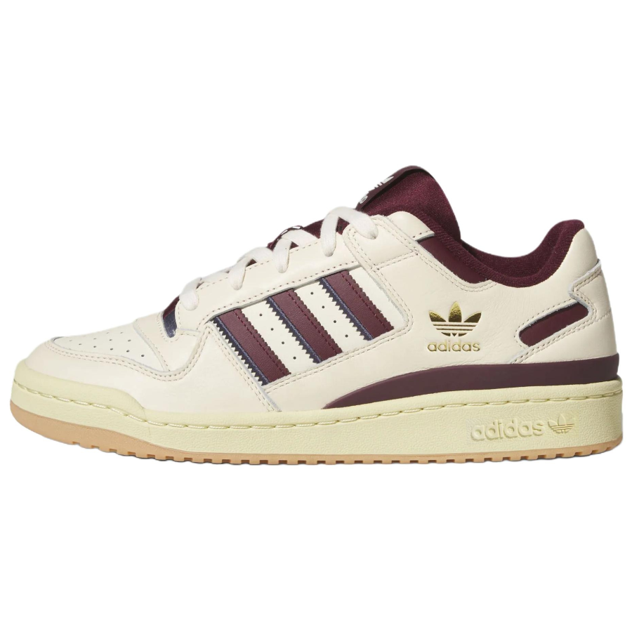 Adidas Originals FORUM CL Skateboard Shoes Unisex Low Top Ivory/Dark Reddish Purple/Dark Navy Blue