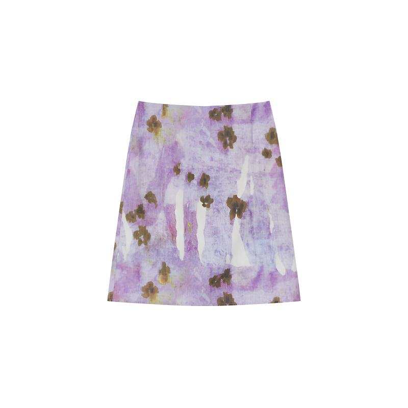 XIANGYING Casual Short Skirts Women's Purple Moderate Short Skirt