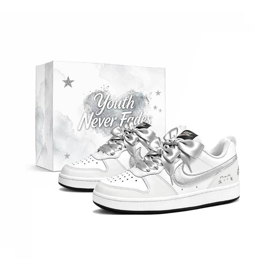Nike Nike Court Borough Skateboard Shoes Women's Low Top Silver